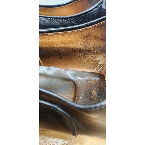 Alden 971 Oxfords Size 12 Black Leather Cap Toe Made USA Needs Refurbished main image 13